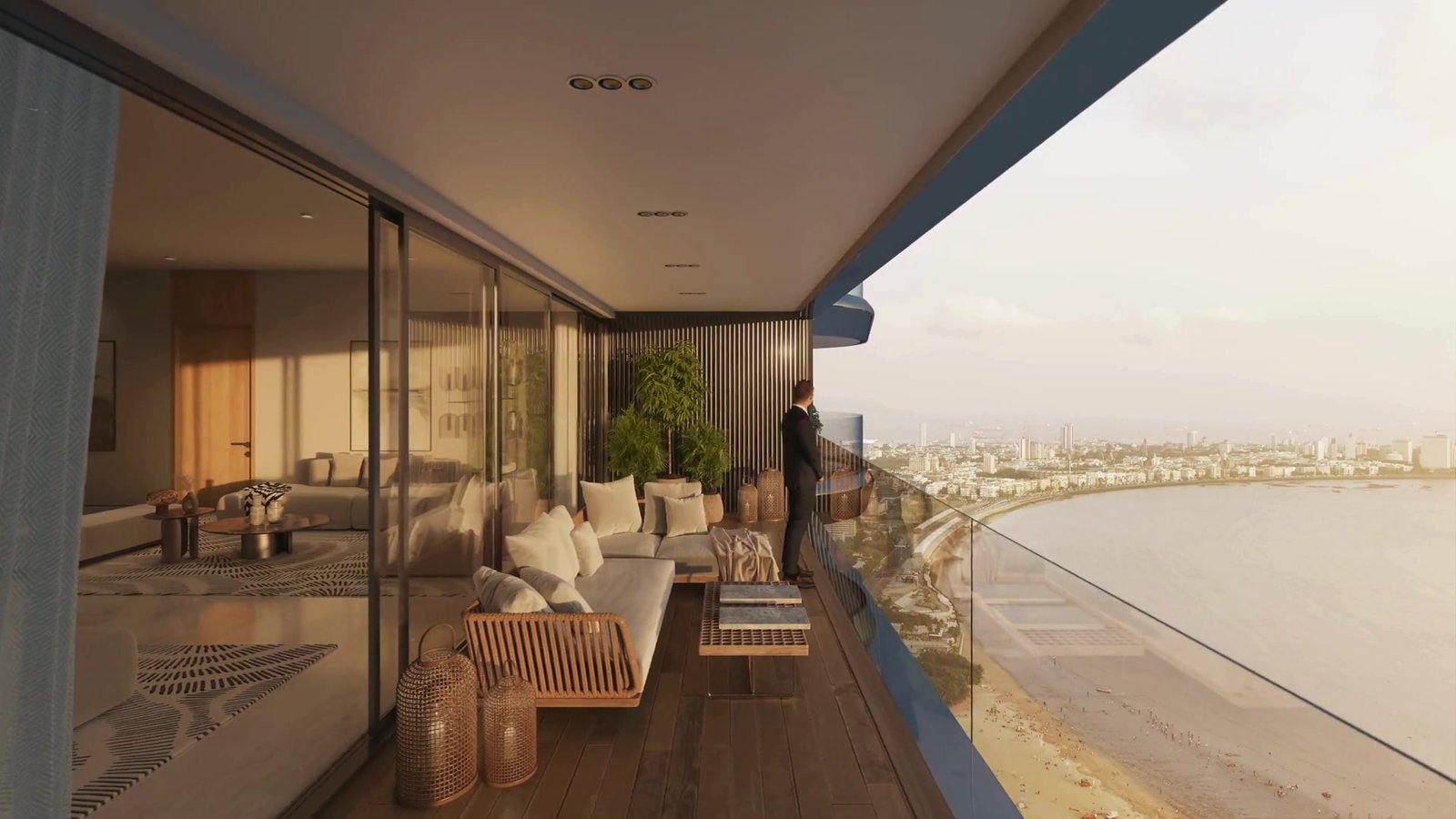 Curved balcony architectural detail