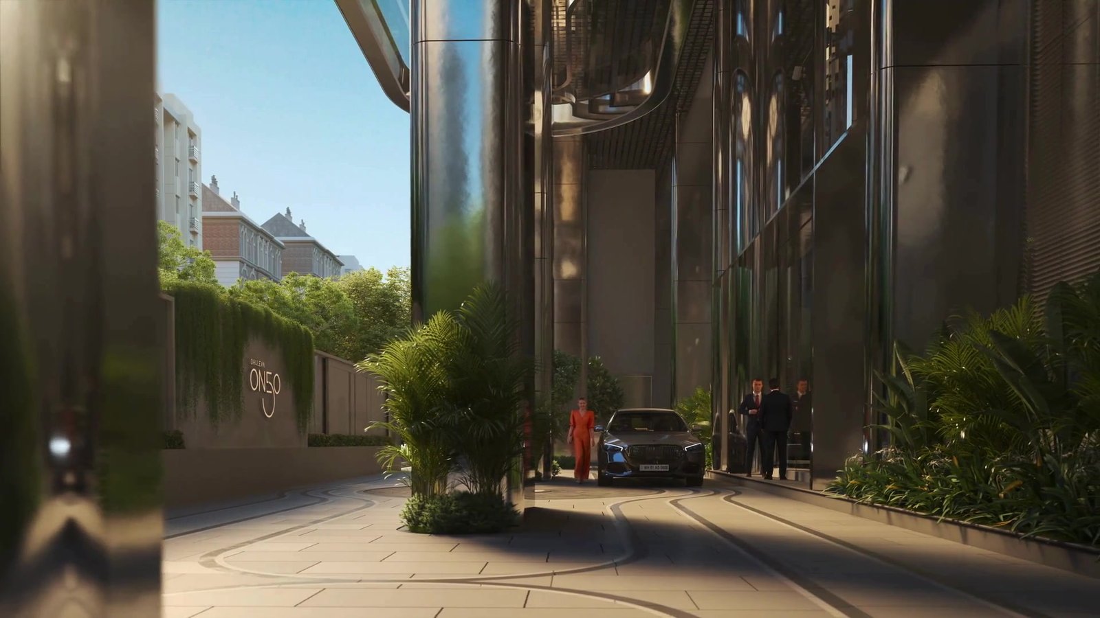 Dhuleva ONE50 — porte-cochère arrival
