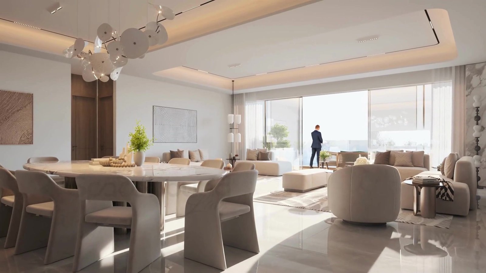 5 BHK residence — living and dining space